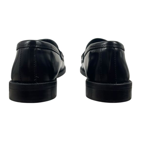 Mango Gathered Leather Moccasin Penny Loafer Black Size 37/ 6.5 - Picture 8 of 12